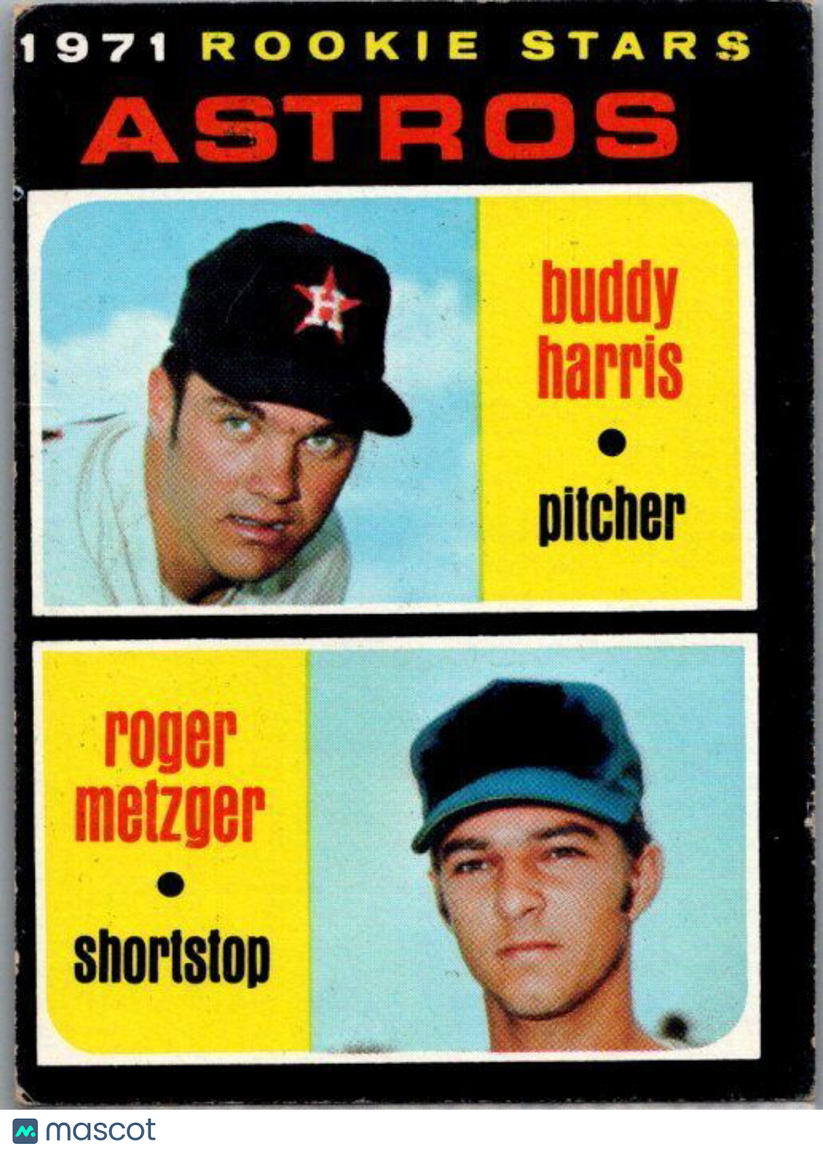 1971 Topps #404 Astros Rookies Buddy Harris Roger Metzger