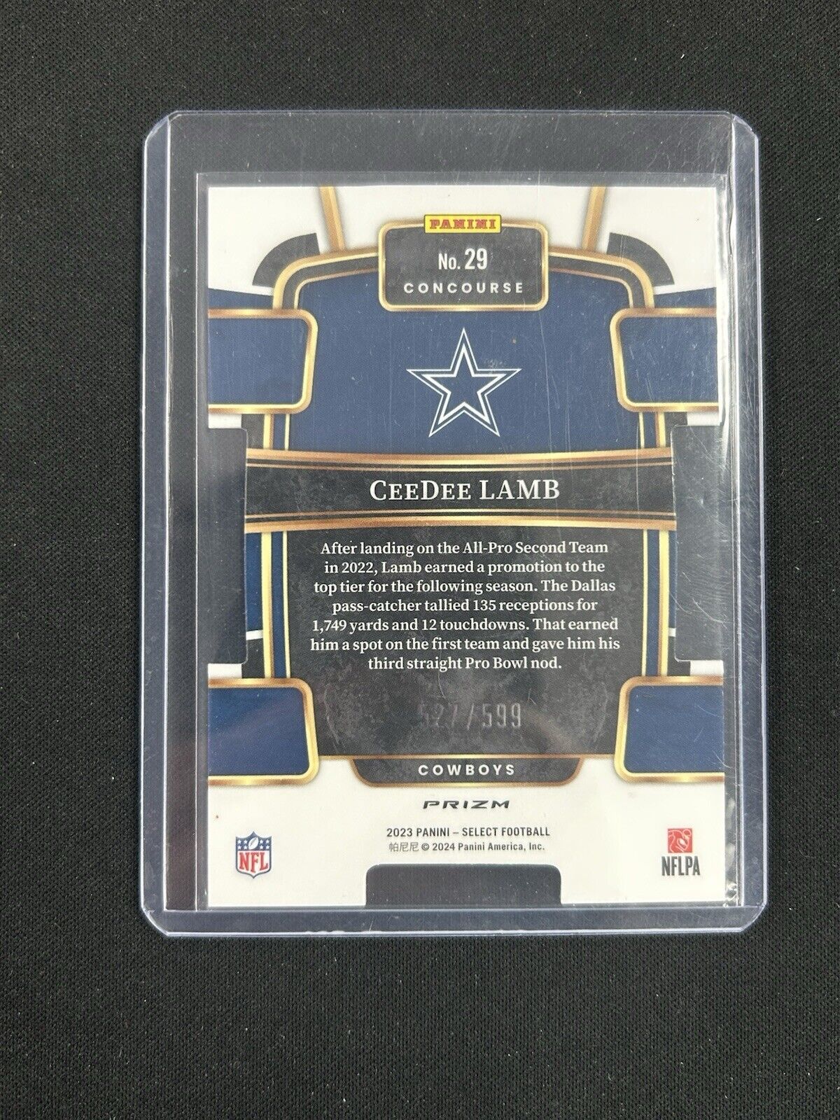 2023 Panini Select - Concourse Neon Green Prizm Die-Cut #29 CeeDee Lamb #/599