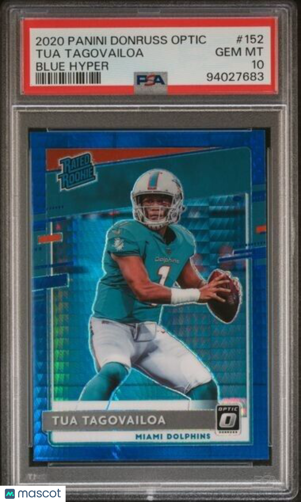 2020 Panini Donruss Optic Blue Hyper #152 Tua Tagovailoa PSA GEM MT 10