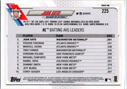 2021 Topps - League Leaders #225 Juan Soto