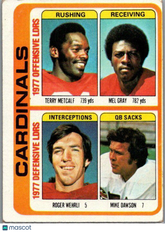 1978 Topps #523 Terry Metcalf / Mel Gray / Roger Wehrli / Mike Dawson