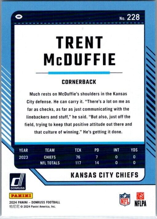 2024 Panini Donruss - #228 Trent McDuffie