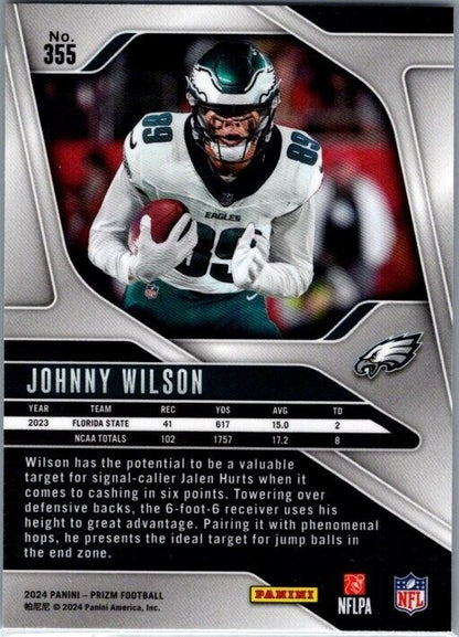 2024 Panini Prizm - #355 Johnny Wilson Rookie (RC)