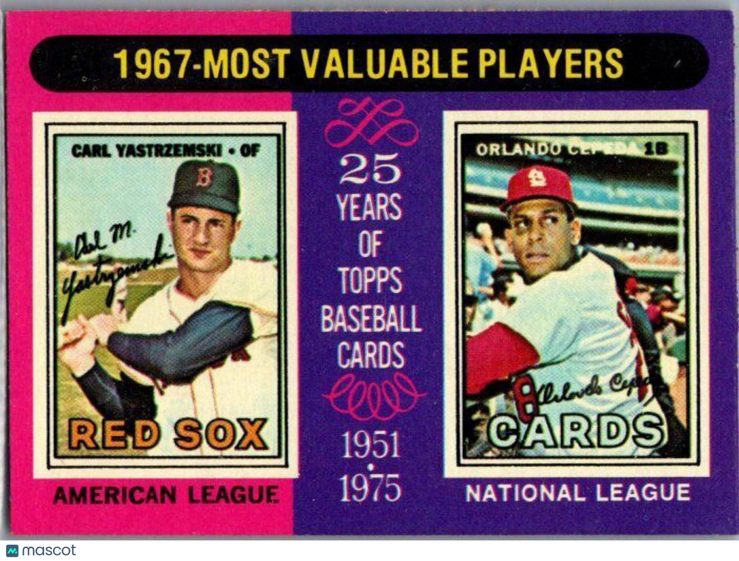 1975 Topps #205 1967 MVPs (Carl Yastrzemski / Orlando Cepeda)