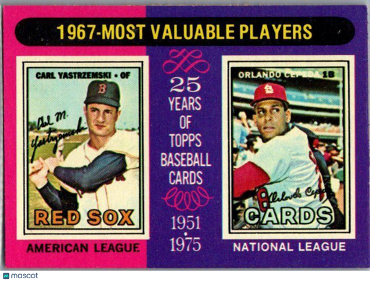 1975 Topps #205 1967 MVPs (Carl Yastrzemski / Orlando Cepeda)