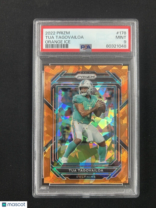 2022 Panini Prizm Orange Cracked Ice #178 Tua Tagovailoa PSA 9