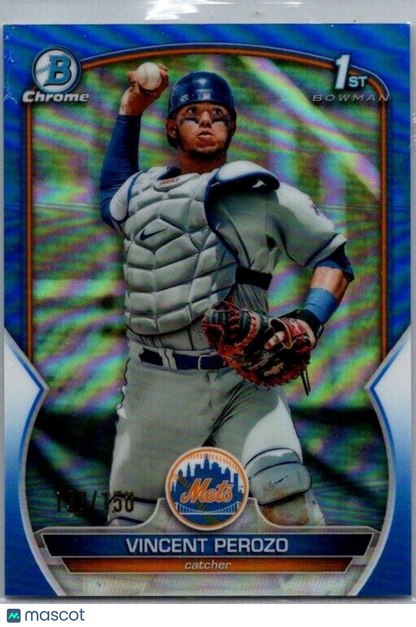 2023 Bowman - Chrome Prospects #BCP-102 Vincent Perozo (RC) Blue Refractor /150