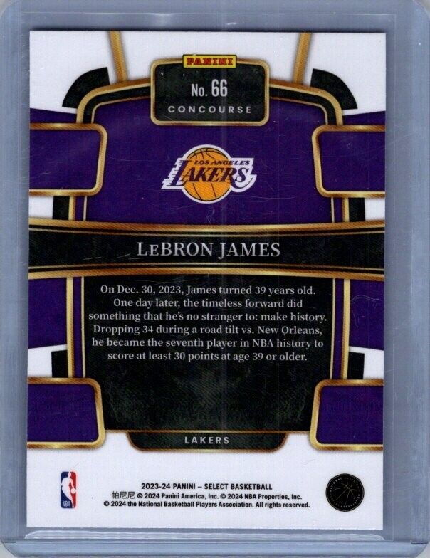 2023-24 Panini Select - Concourse #66 LeBron James