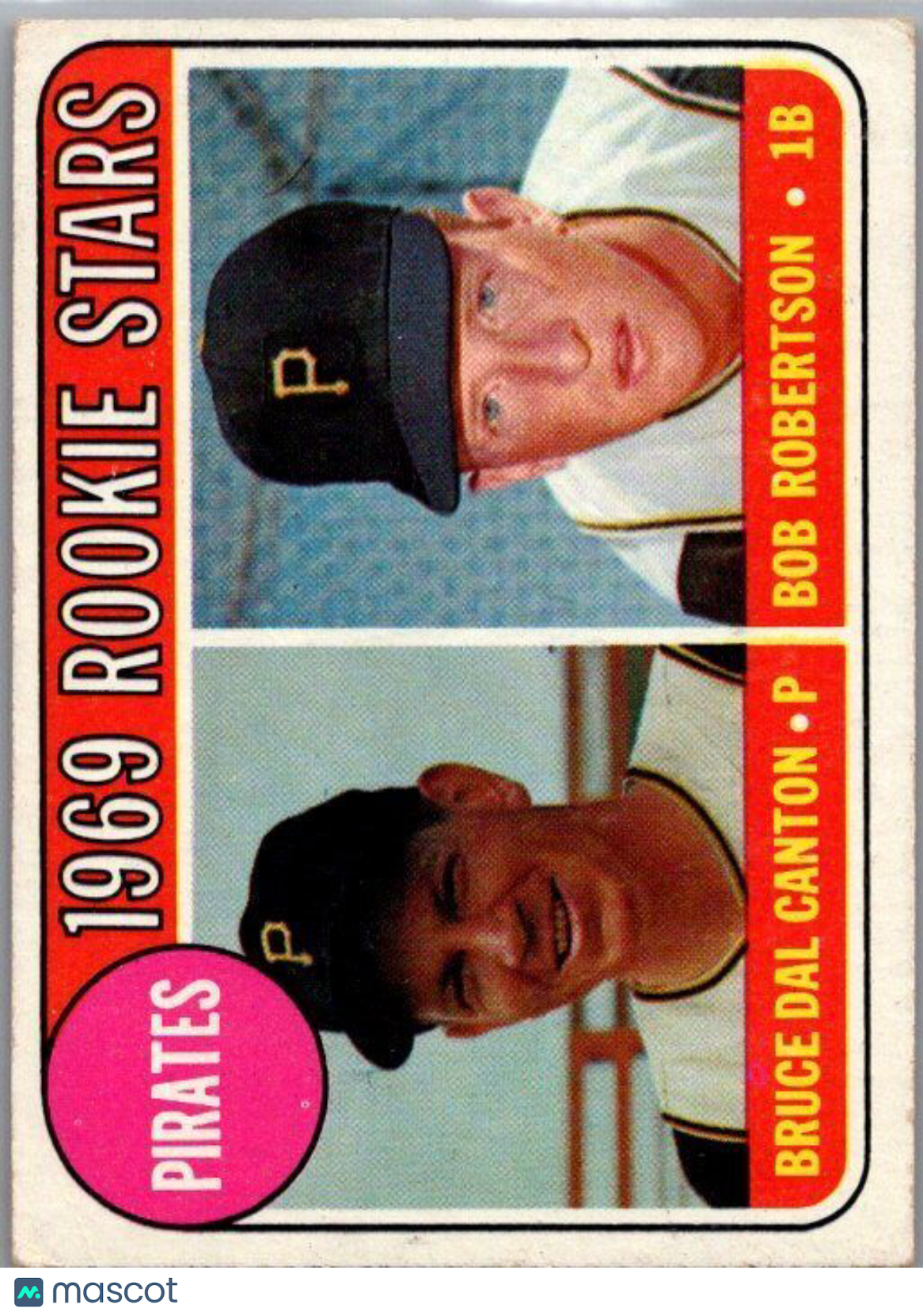 1969 Topps #468a Pirates 1969 Rookie Stars (Bruce Dal Canton / Bob Robertson)