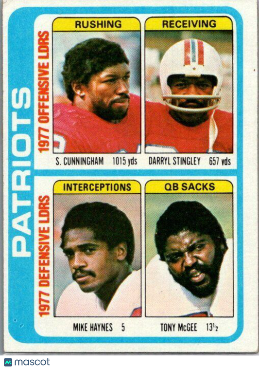 1978 Topps #516 Sam Cunningham / Darryl Stingley / Mike Haynes / Tony McGee