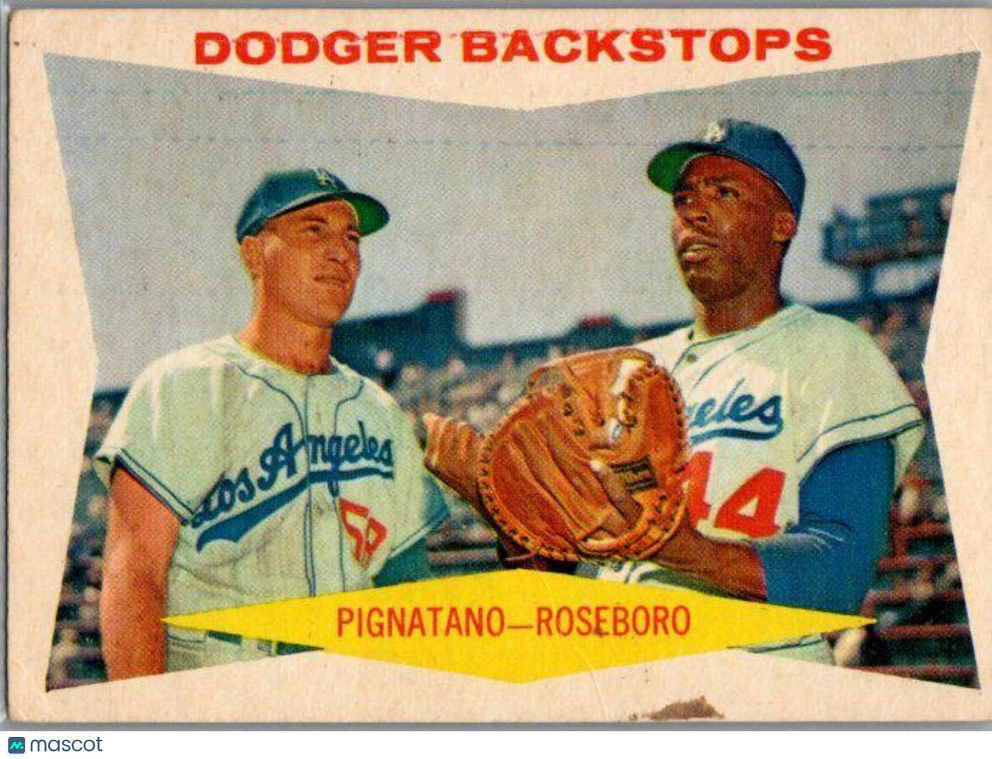 1960 Topps #292 Dodger Backstops (Joe Pignatano / John Roseboro)