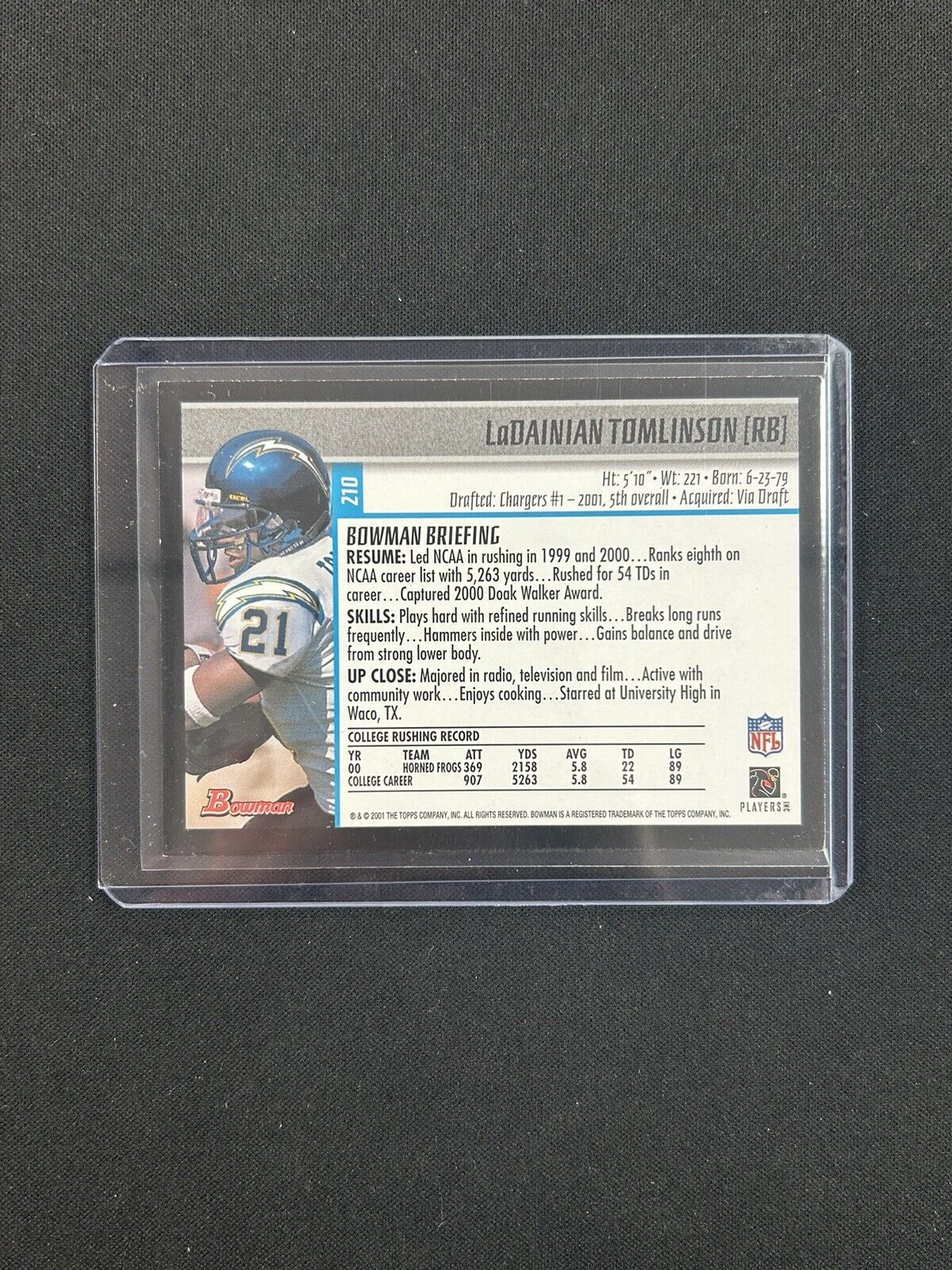 2001 Bowman - #210 LaDainian Tomlinson (RC)