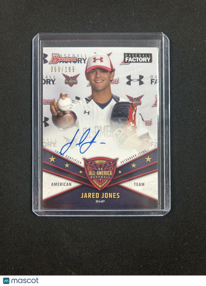 2019 JARED JONES PIRATES RC BOWMAN BB FACTORY All-American Auto 69/199 UAA-7