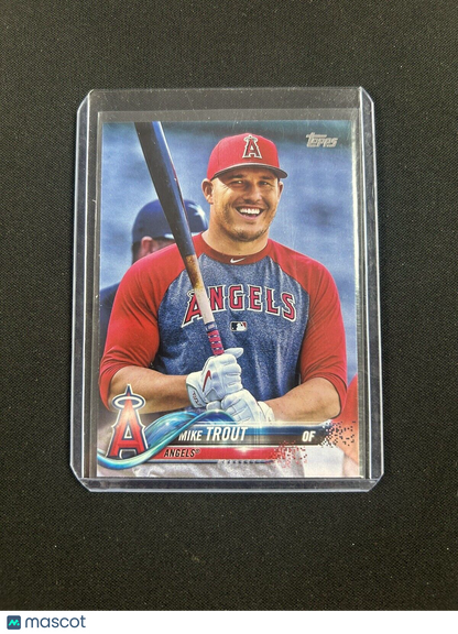 2018 Topps MIKE TROUT #300 Photo Variation SP Gray Red Shirt Angels