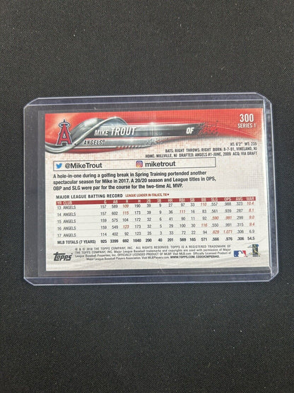 2018 Topps MIKE TROUT #300 Photo Variation SP Gray Red Shirt Angels