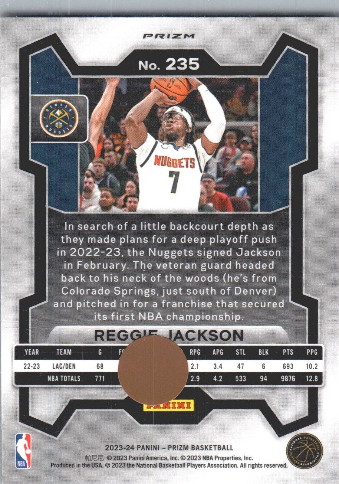 2023-24 Panini Prizm - Red Ice Prizm #235 Reggie Jackson