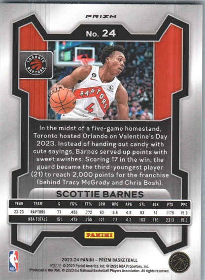 2023-24 Panini Prizm - Green Prizm #24 Scottie Barnes