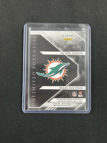 2023 Panini Limited Unlimited Potential Patch #LP-DA Devon Achane /200