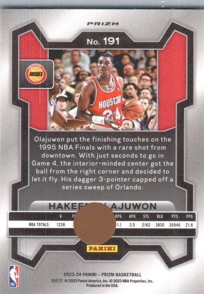 2023-24 Panini Prizm - Ice Prizm #191 Hakeem Olajuwon