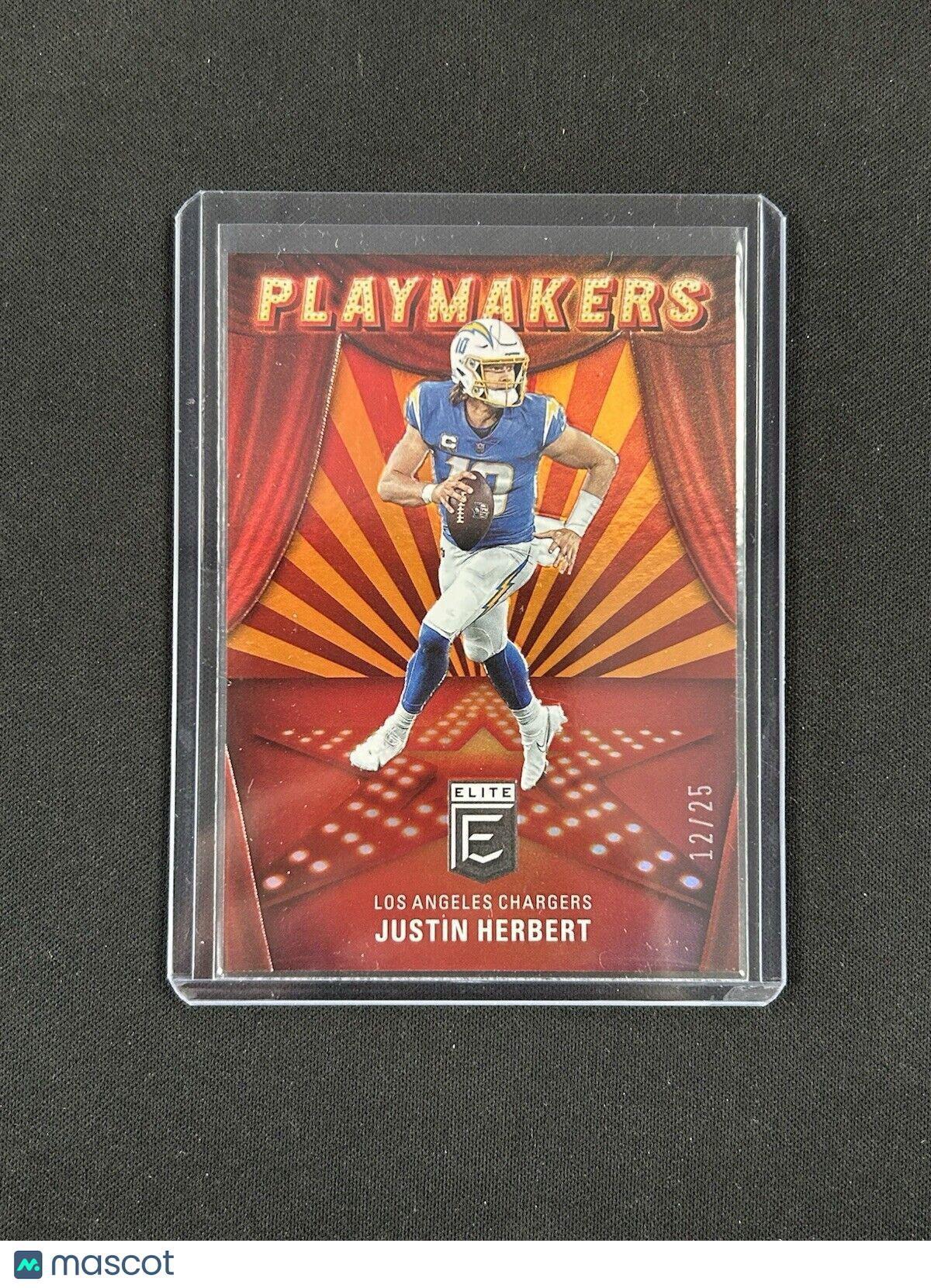 2022 Panini Donruss Elite Playmakers Orange Justin Herbert /25