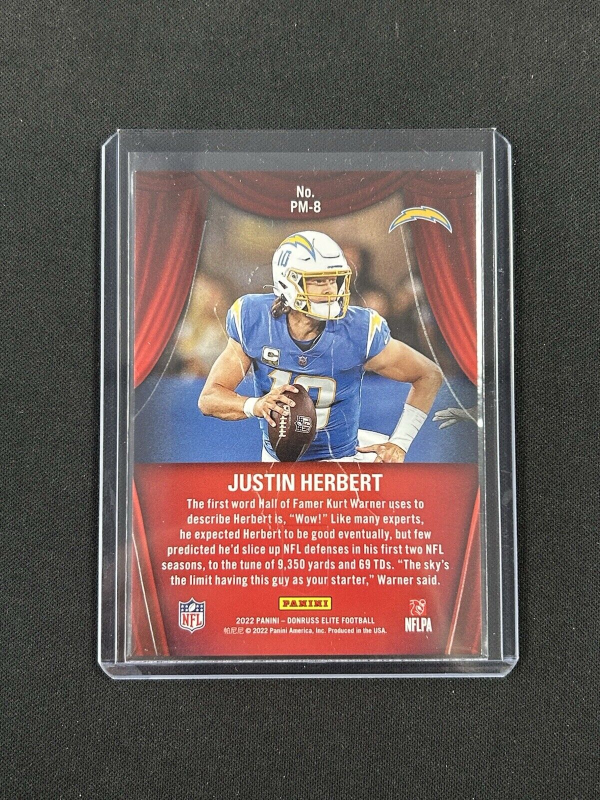 2022 Panini Donruss Elite Playmakers Orange Justin Herbert /25