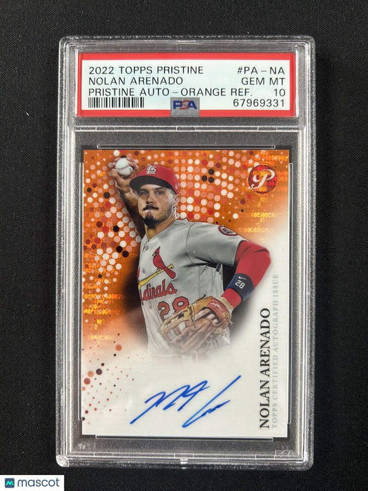 2022 Topps Pristine Orange Nolan Arenado Auto 17/25 Cardinals