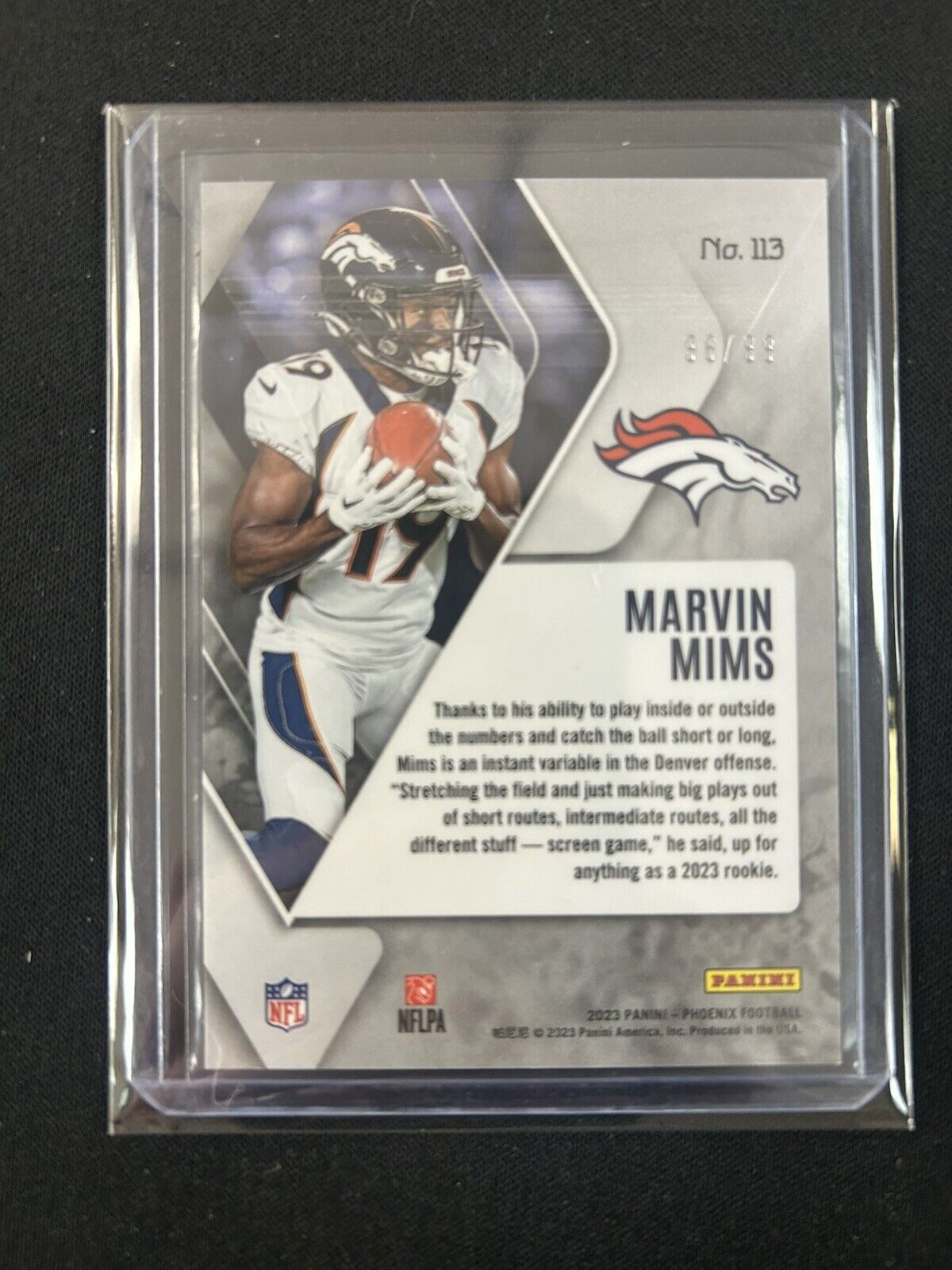 2023 Panini Phoenix Seismic #113 Marvin Mims /99 Broncos