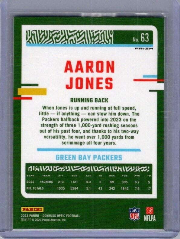 2023 Panini Donruss Optic - #63 Aaron Jones Holo