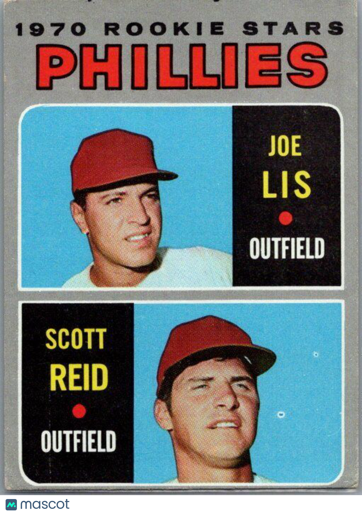 1970 Topps #56 Phillies 1970 Rookie Stars (Joe Lis / Scott Reid) RS, RC