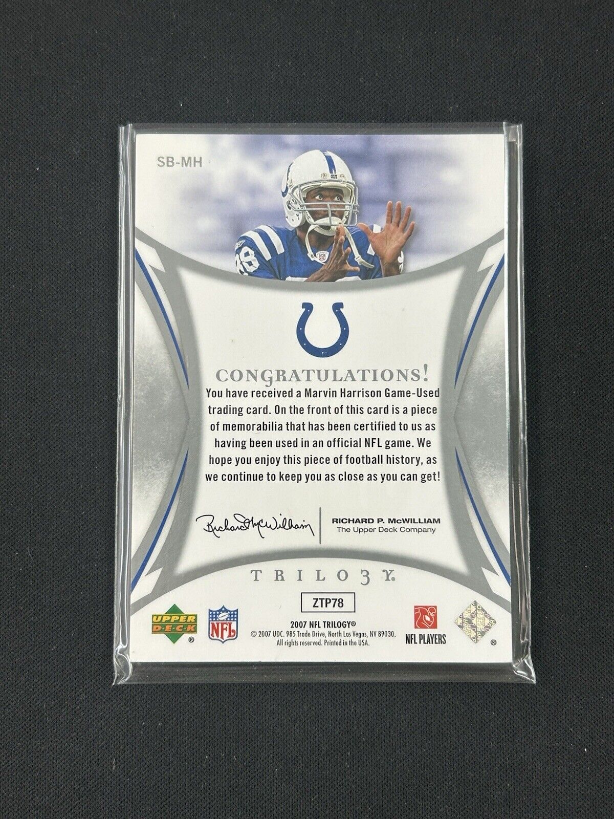 2007 NFL Upper Deck Sunday Best Patch Marvin Harrison /79