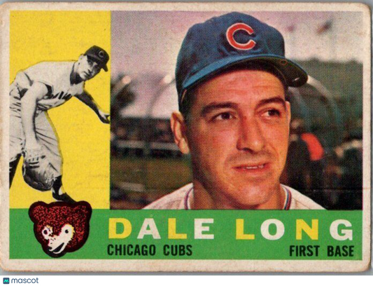 1960 Topps #375a Dale Long White back