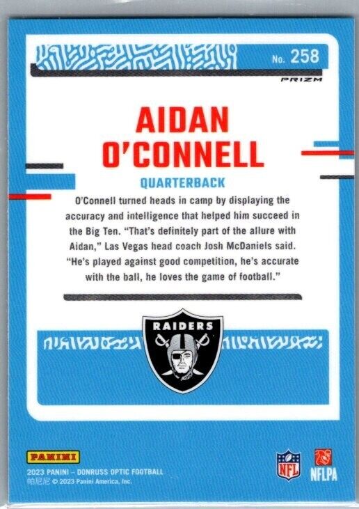 2023 Donruss Optic - Rated Rookie Green Velocity #258 Aidan O'Connell (RC)