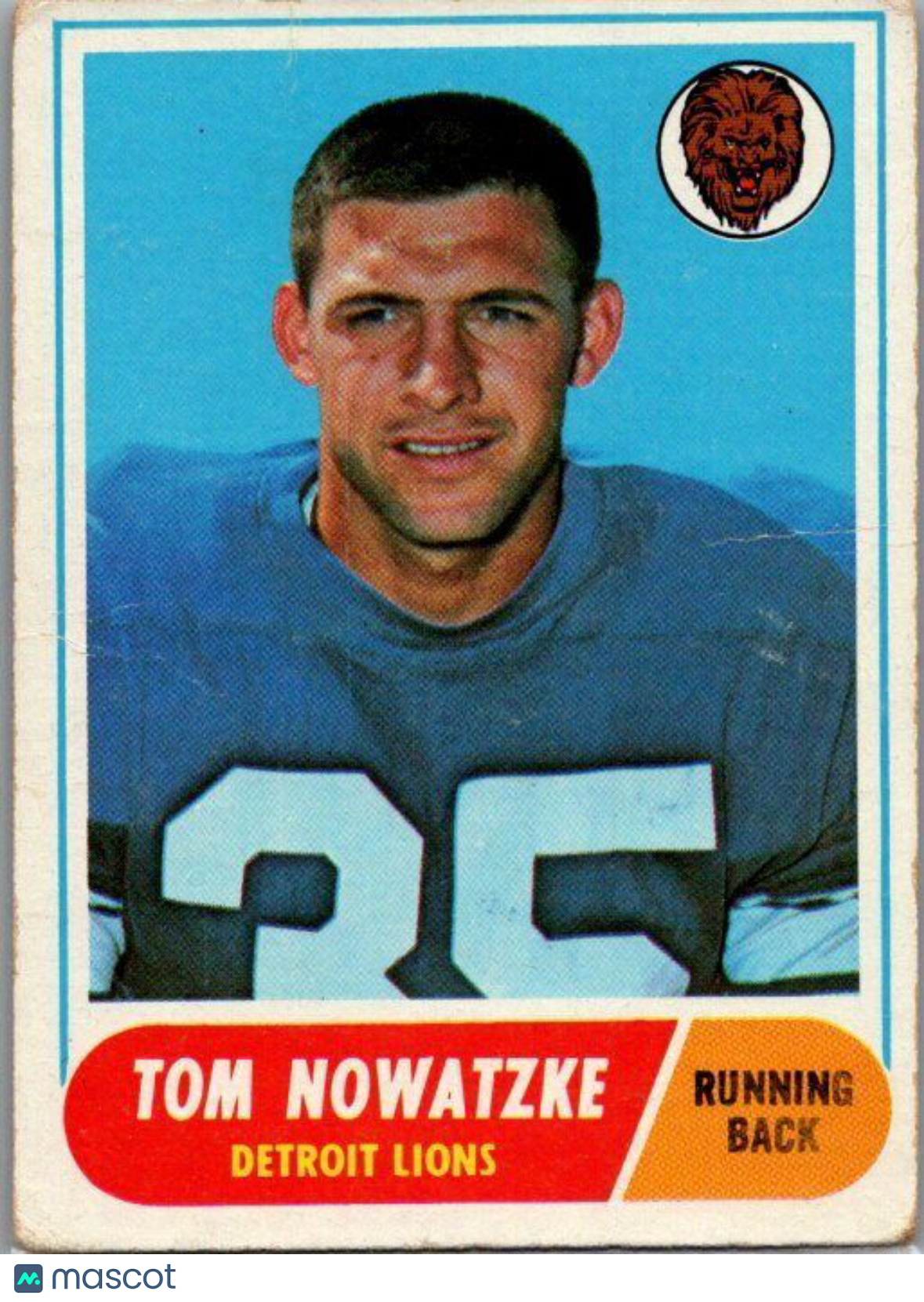 1968 Topps #78 Tom Nowatzke