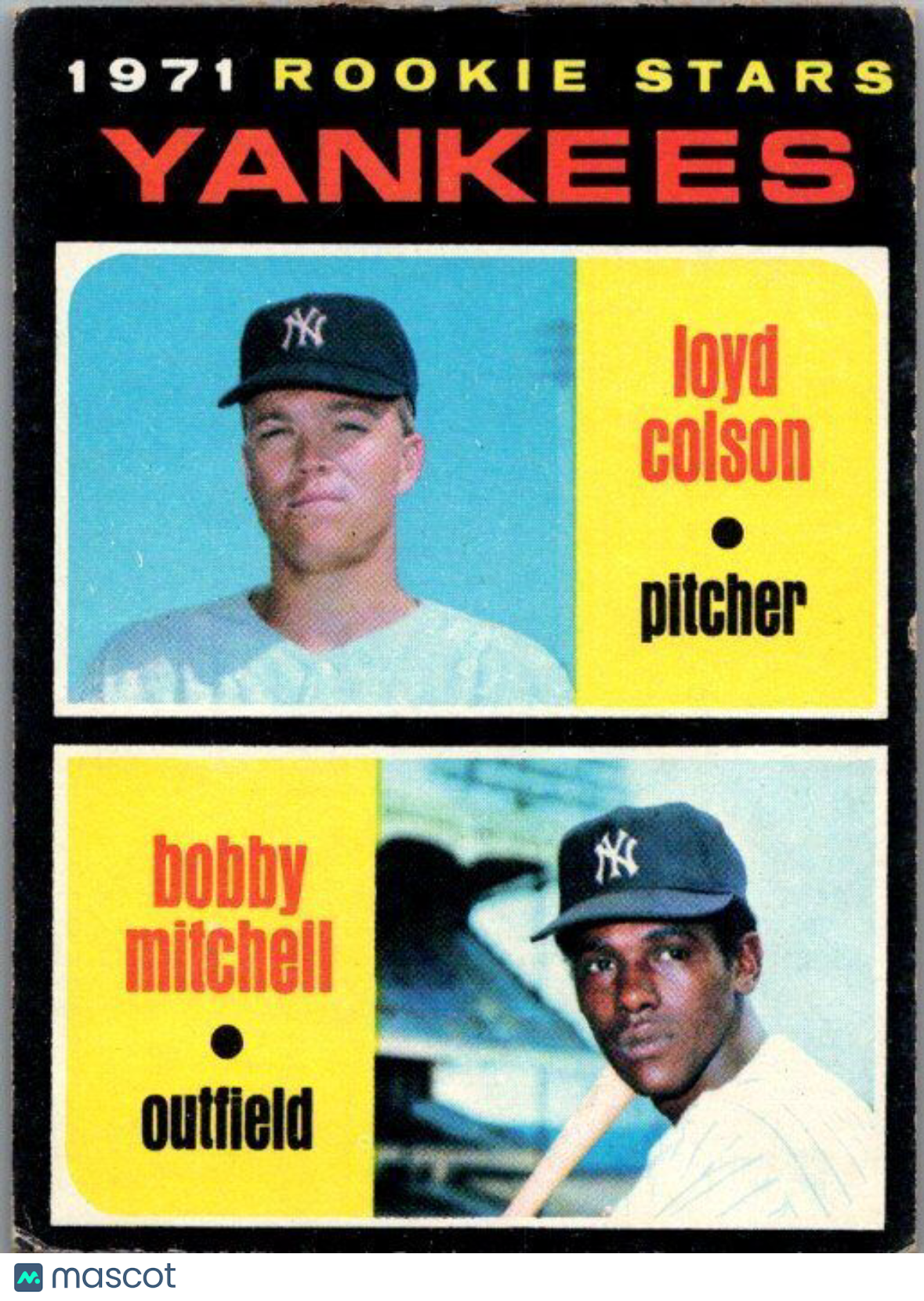 1971 Topps #111 Yankees 1971 Rookie Stars (Loyd Colson / Bobby Mitchell) RS, RC