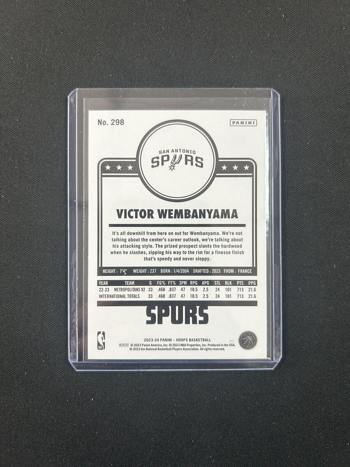 2023-24 NBA Hoops Gold Basketball HOLIDAY WINTER Victor Wembanyama Spurs RC 298