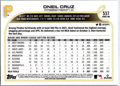 2022 Topps #537 Oneil Cruz (RC)