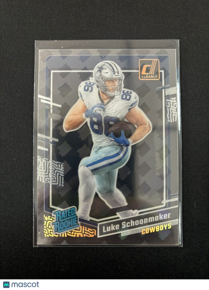 2023 Donruss Clearly #73 Luke Schoonmaker Rated Rookie SSP Case Hit Cowboys