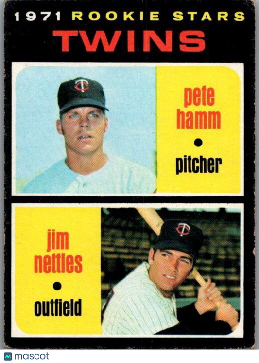 1971 Topps #74 Twins 1971 Rookie Stars (Pete Hamm / Jim Nettles) RS, RC