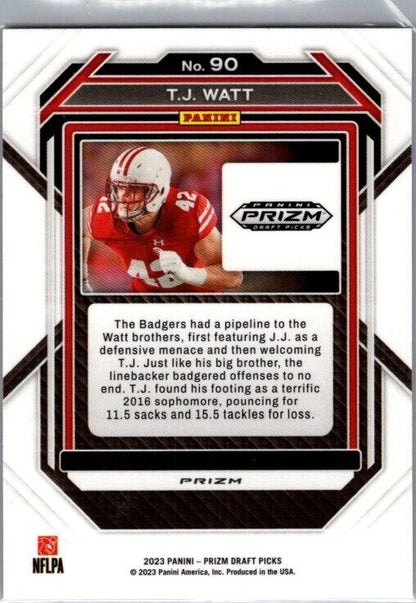 2023 Panini Prizm Draft Picks - #90 T.J. Watt Gold Ice Prizm