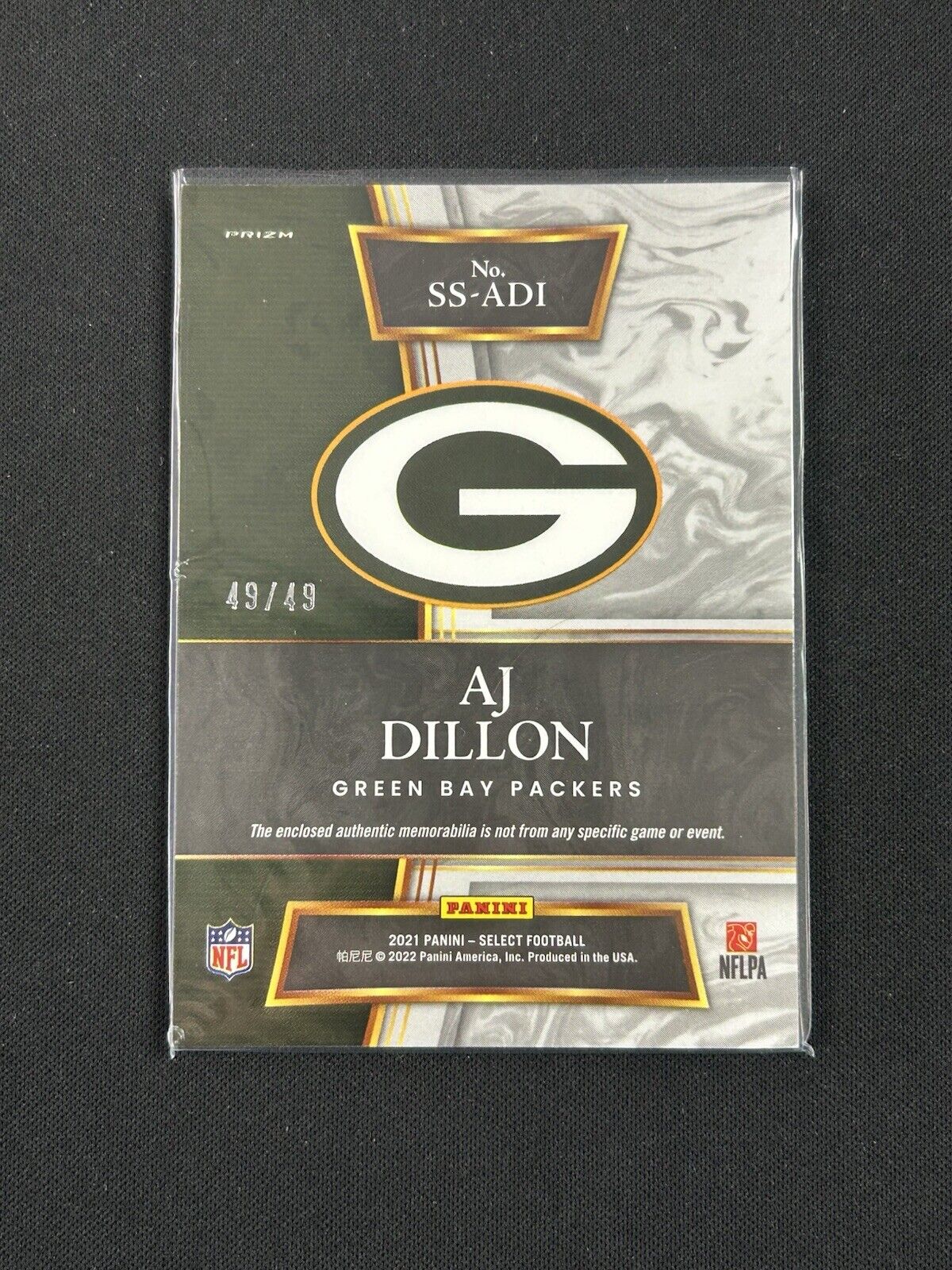 2021 Panini Select AJ Dillon Patch /49