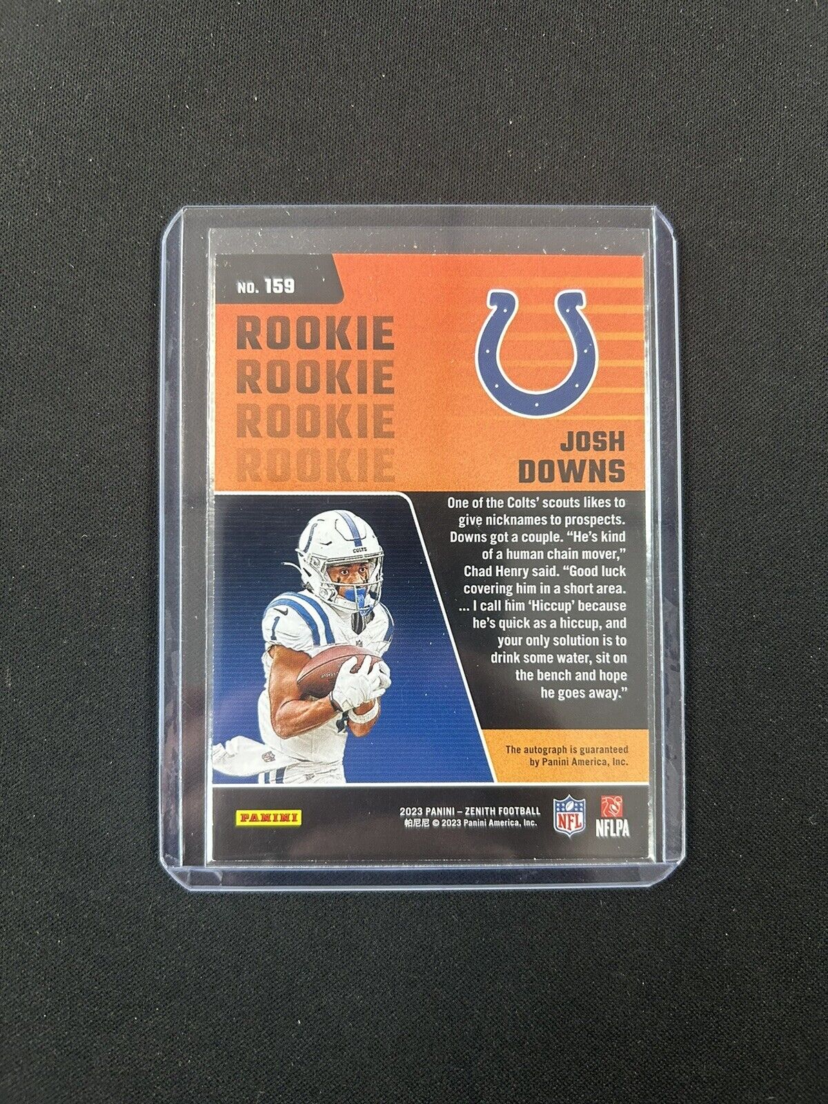 2023 Panini Zenith Josh Downs RC Red Zone AUTO #159 Indianapolis Colts Rookie