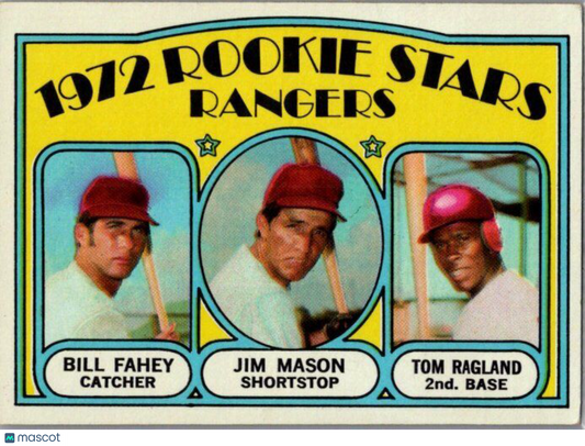 1972 Topps #334 Rangers 1972 Rookie Stars (Bill Fahey / Jim Mason / Tom Ragland)