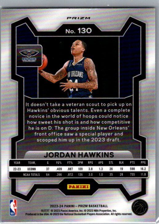 2023-24 Panini Prizm #130 Jordan Hawkins