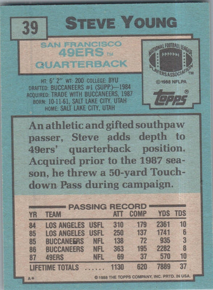 1988 Topps - #39 Steve Young