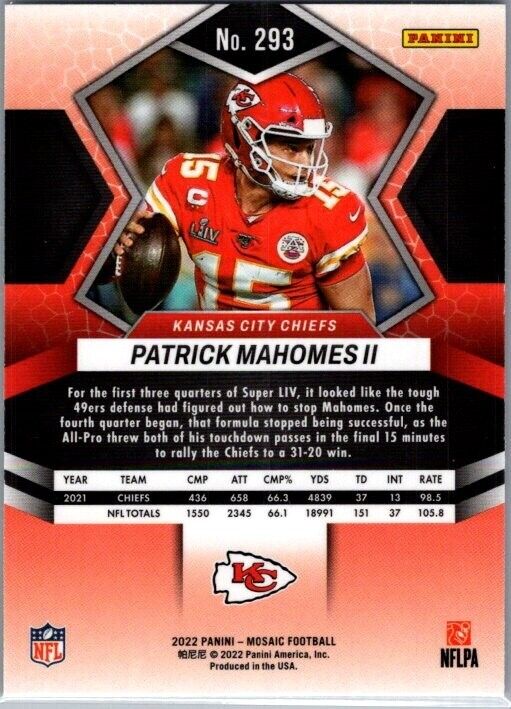 2022 Panini Mosaic - Super Bowl MVPs #293 Patrick Mahomes II