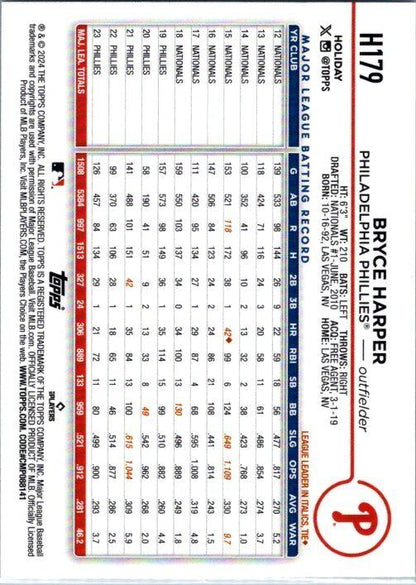 2024 Topps Holiday #H179 Bryce Harper