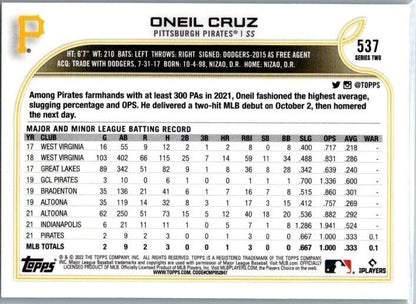 2022 Topps Oneil Cruz #537 (RC)