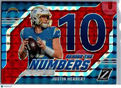 2023 Panini Zenith - Behind The Numbers #18 Justin Herbert