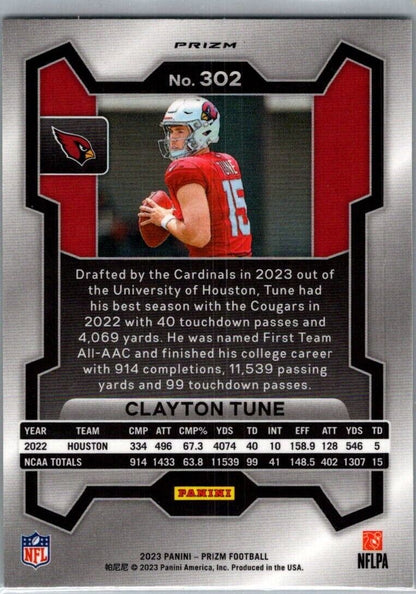 2023 Panini Prizm - Rookies Green Wave Prizm #302 Clayton Tune (RC)