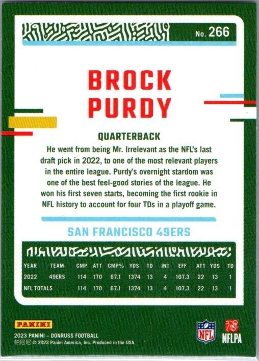 2023 Donruss Brock Purdy Base Set